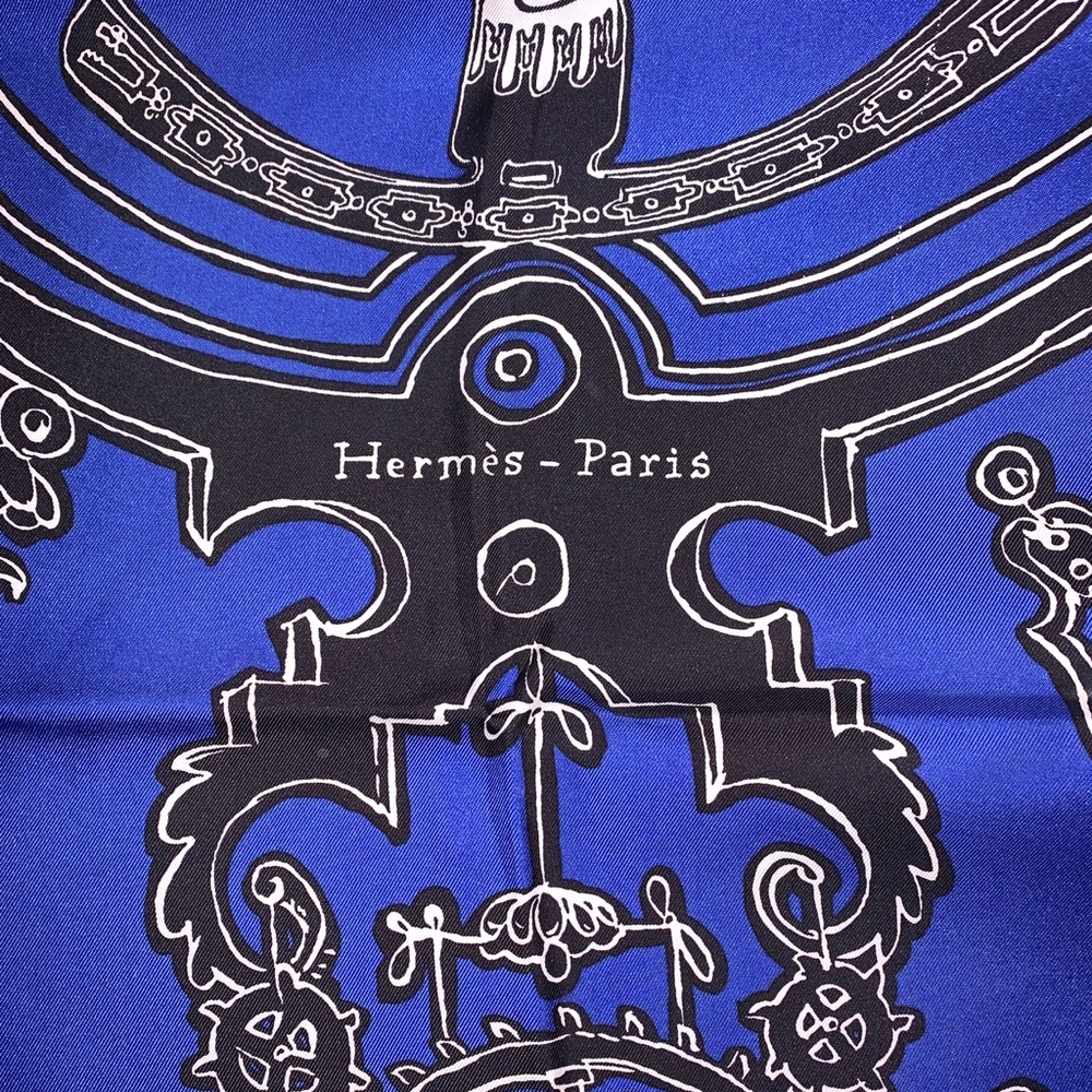 Hermès Blue Serio Ludere Scarf/Wrap 90cm